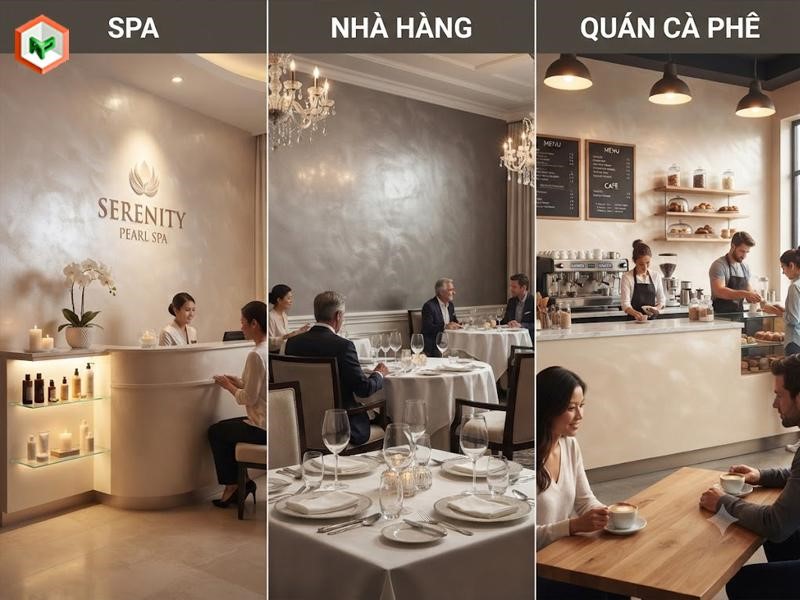Sơn hiệu ứng ngọc trai cho spa, nhà hàng, quán cà phê