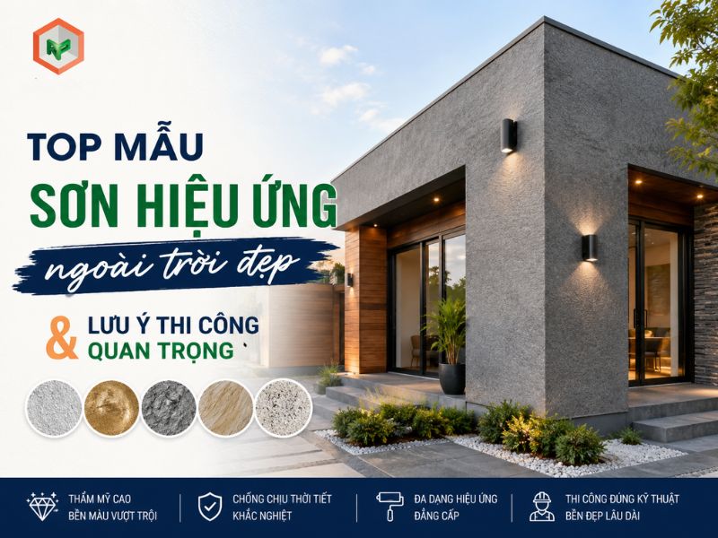 Top mẫu sơn hiệu ứng ngoại thất phổ biến và lưu ý khi thi công