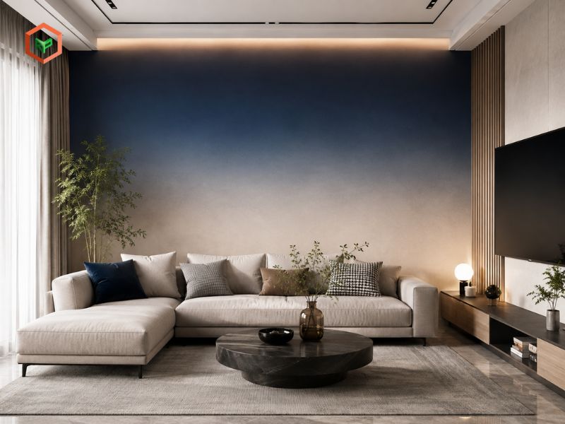 Sơn tường gradient cho phòng khách: Tạo sự sang trọng và ấn tượng