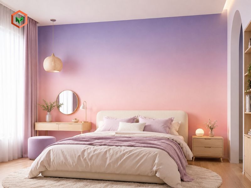 Sơn tường gradient cho phòng ngủ: Mang lại cảm giác yên bình, dễ chịu