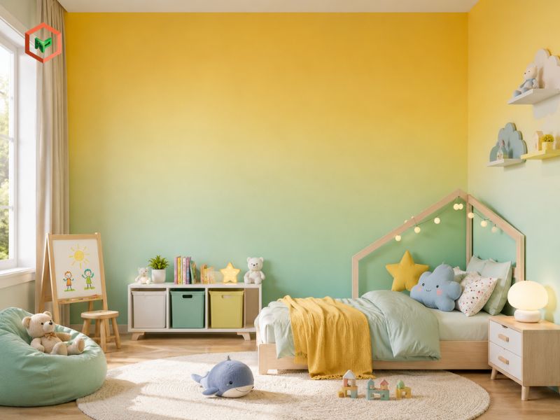 Sơn tường gradient cho phòng trẻ em: Kích thích sự sáng tạo và vui tươi