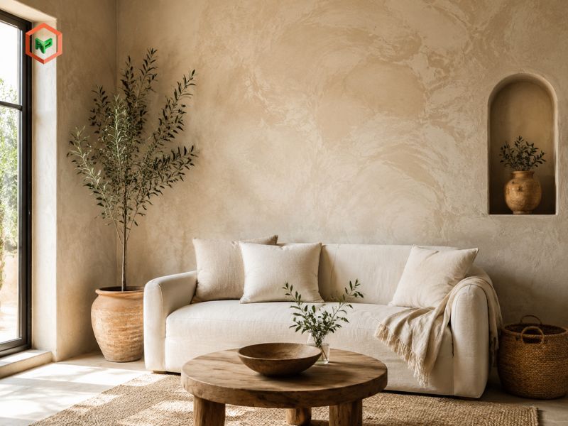 Sơn hiệu ứng vữa xoa nghệ thuật (Stucco) cho phòng khách