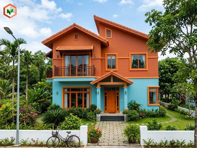 Phối màu tương phản nóng – lạnh