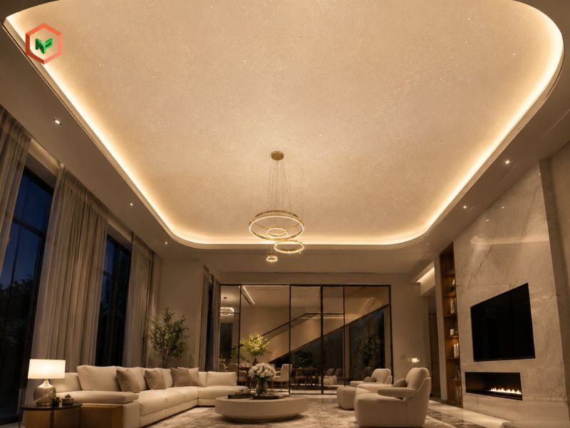 Sơn hiệu ứng cho trần phòng khách
