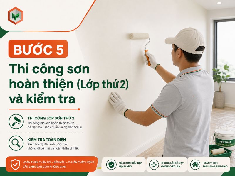 Thi công sơn hoàn thiện (Lớp thứ 2) và kiểm tra