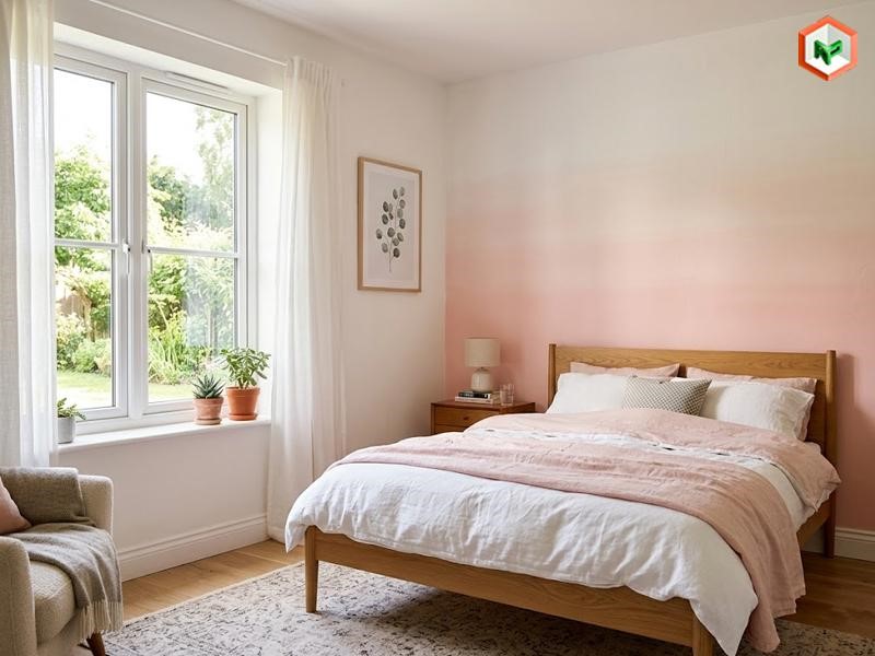 Tỷ lệ phối màu ombre giúp bức tường cân đối