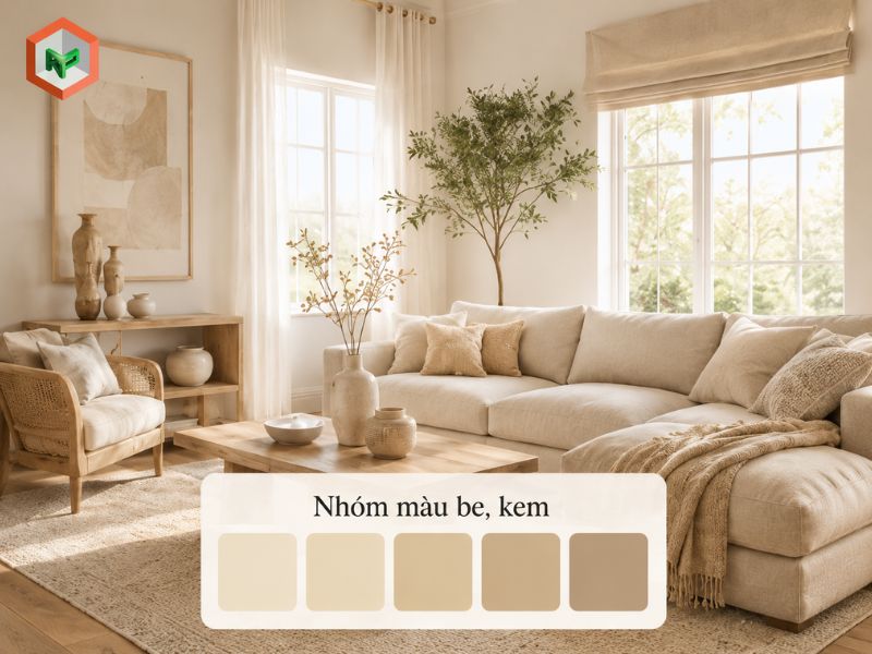 Nhóm màu này bao gồm các tông độ sáng nhất trong bảng màu Earth Tone