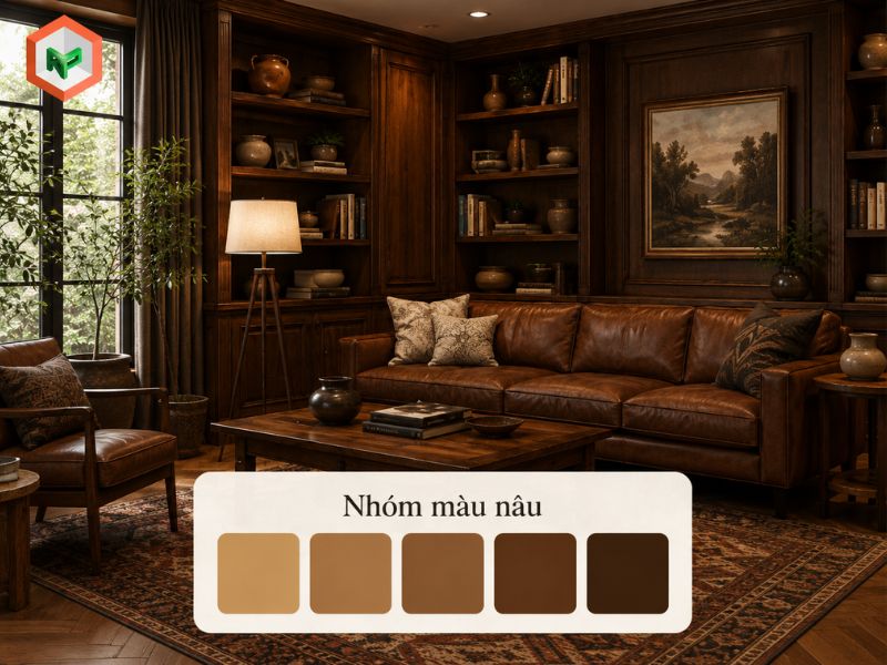 Màu nâu chính là "trái tim" và là gam màu chủ đạo của phong cách Earth Tone
