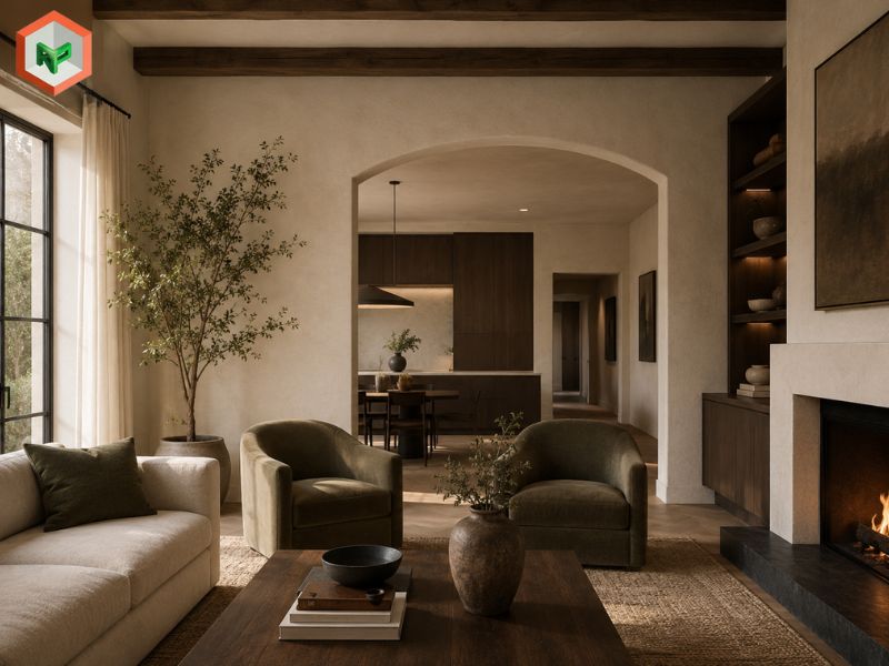 Phối màu earth tone nguyên tắc cân bằng sáng - tối