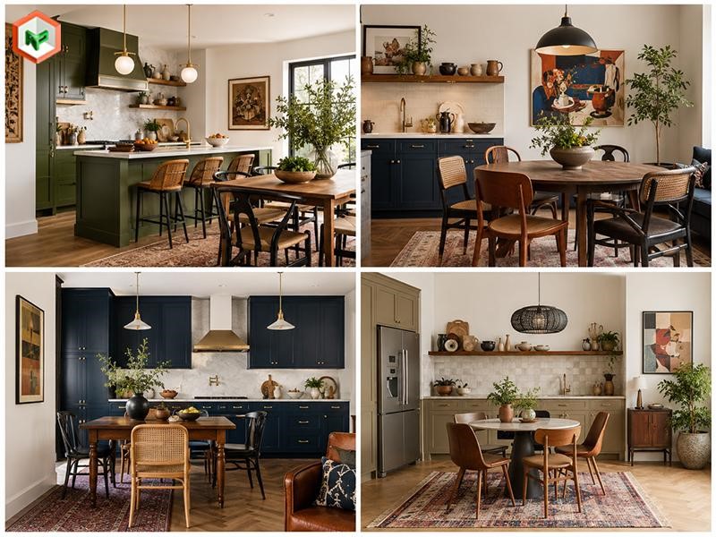 Phòng bếp và phòng ăn ứng dụng phong cách Eclectic