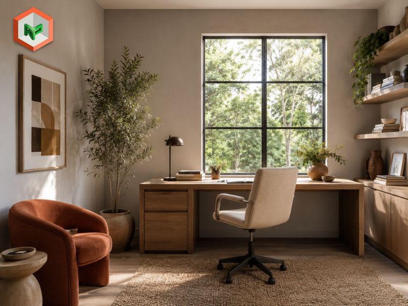 Phối màu earth tone cho phòng làm việc
