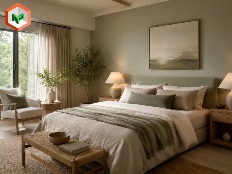 Phối màu earth tone cho không gian phòng ngủ